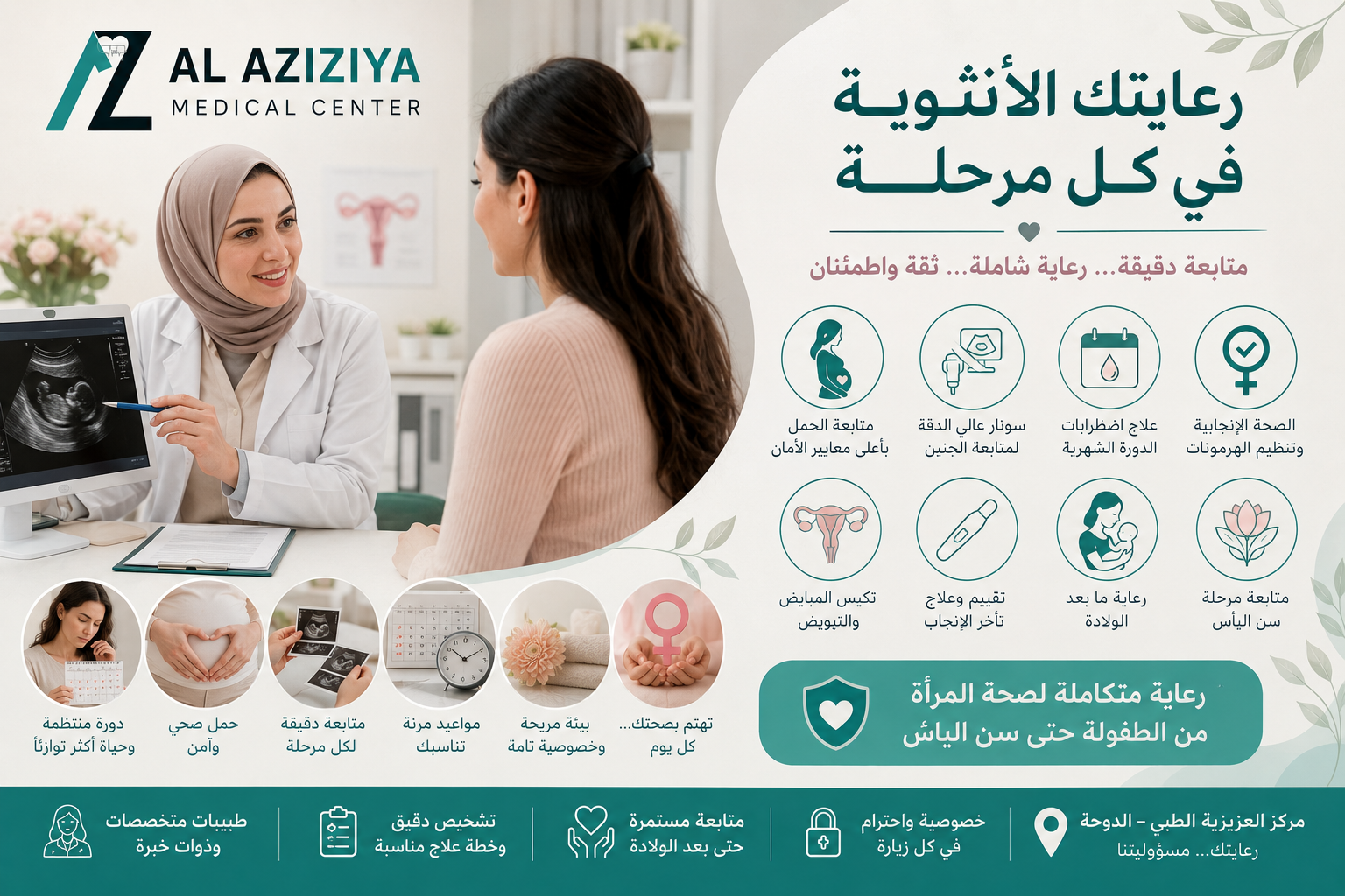 
Women's health and pregnancy consultation at Al Aziziya Medical Center in Doha
